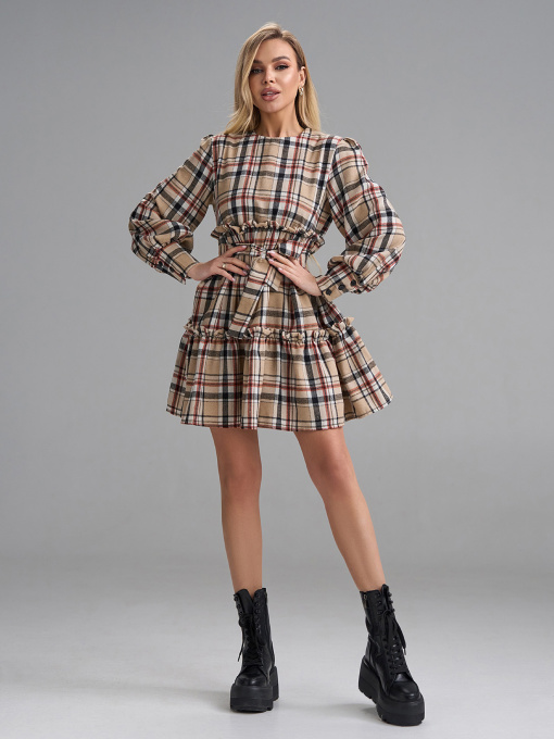 Платье мини ISSA Plus модель 15497_бежевый Фото