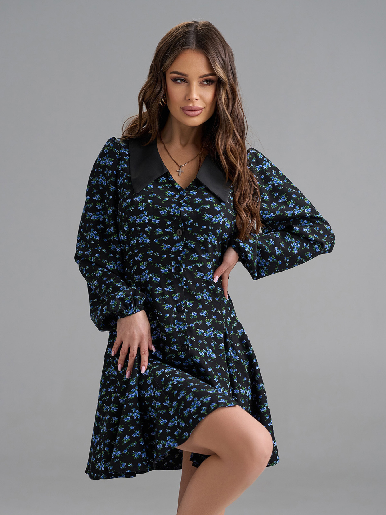 Платье мини ISSA Plus модель SA-689_черный Фото