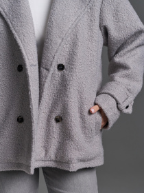 Пальто ISSA Plus модель SA-690_серый Фото