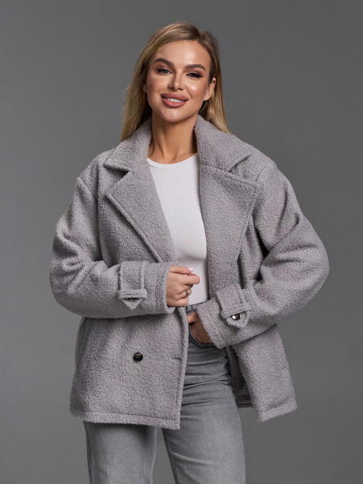 Пальто ISSA Plus модель SA-690_серый Фото