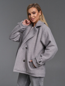 Пальто ISSA Plus модель SA-690_серый Фото