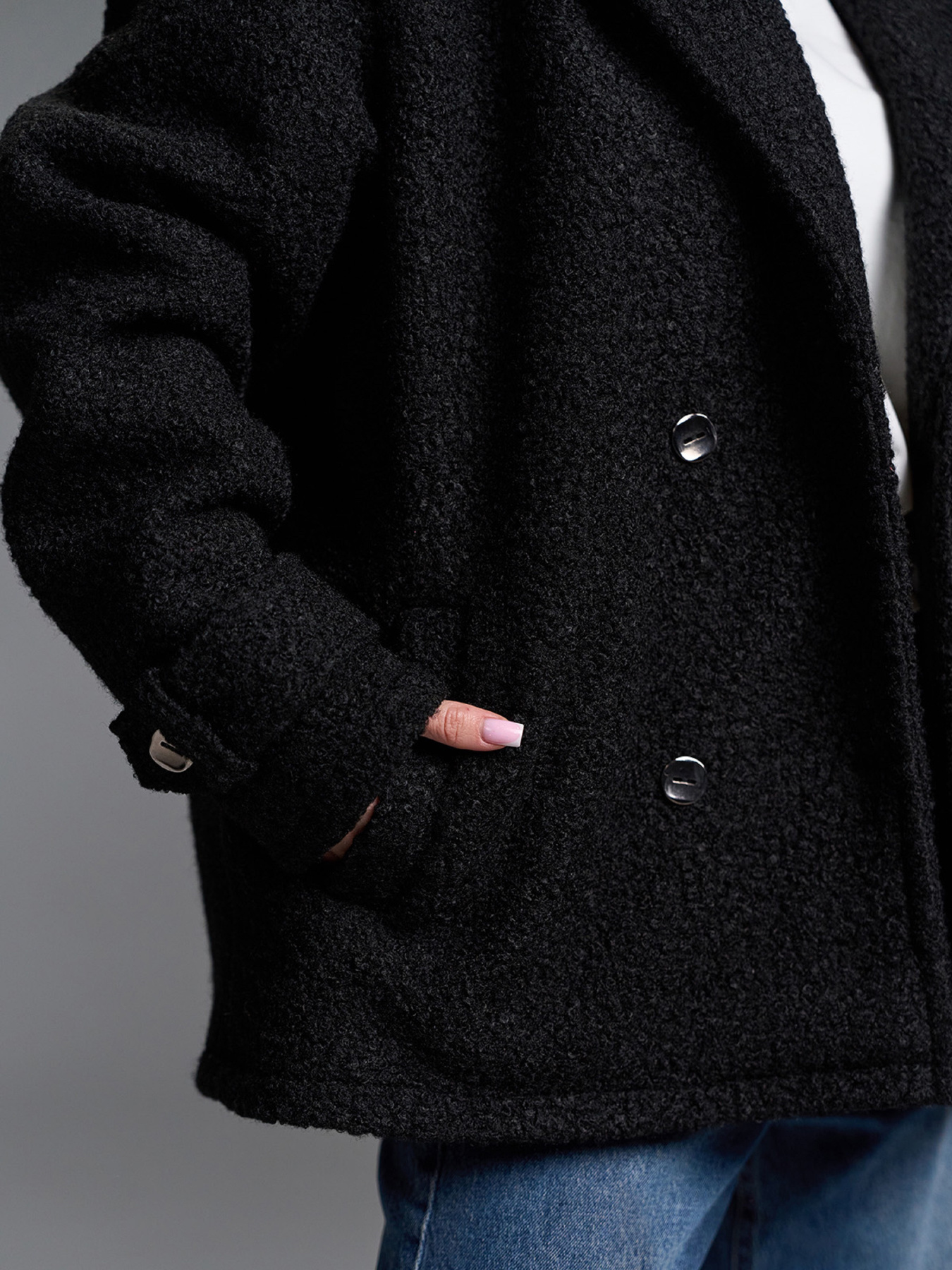 Пальто ISSA Plus модель SA-690_черный Фото