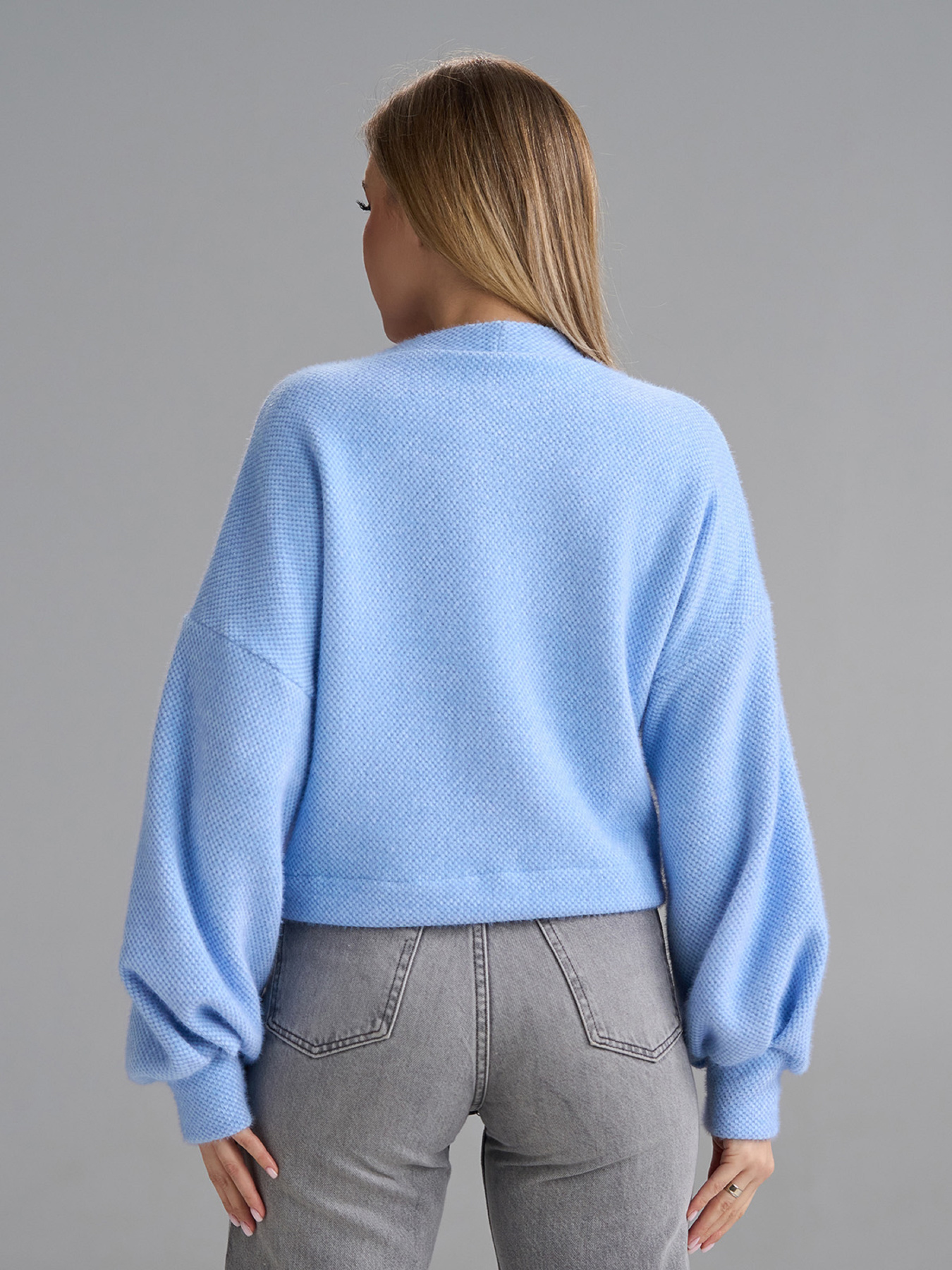 Кардиган ISSA Plus модель SA-692_голубой Фото