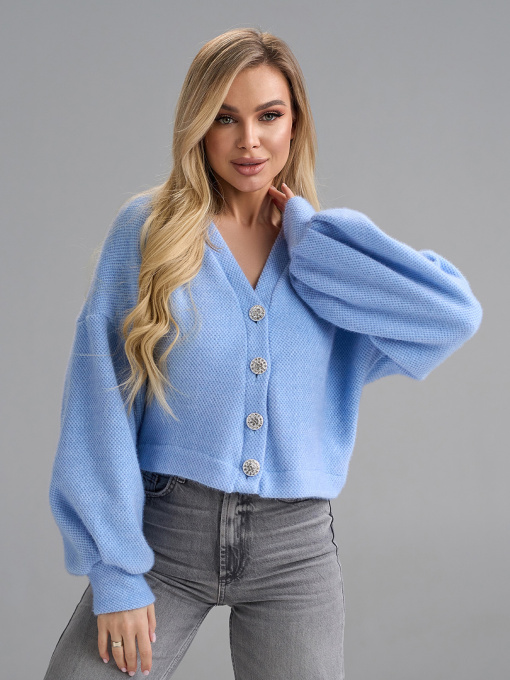 Кардиган ISSA Plus модель SA-692_голубой Фото