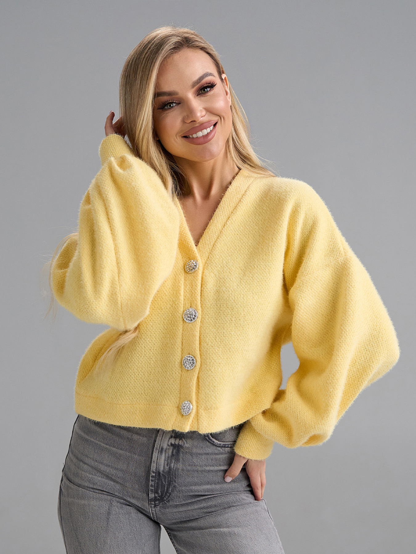 Кардиганы модель SA-692_желтый Фото