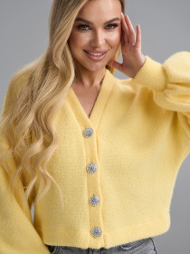 Кардиган ISSA Plus модель SA-692_желтый Фото