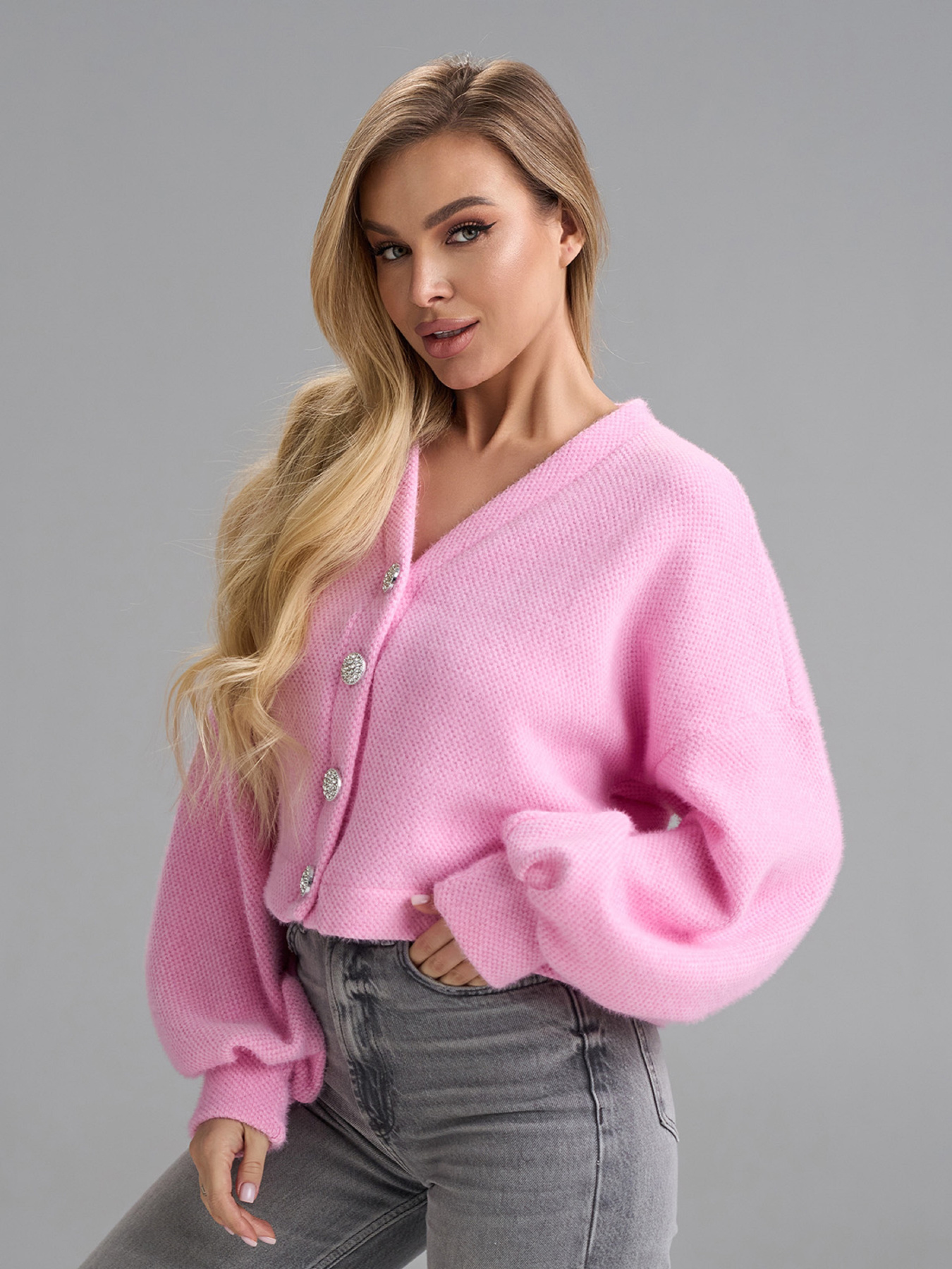 Кардиганы модель SA-692_розовый Фото