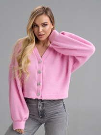 Кардиган ISSA Plus модель SA-692_розовый Кардиган ISSA Plus модель SA-692_розовый Фото