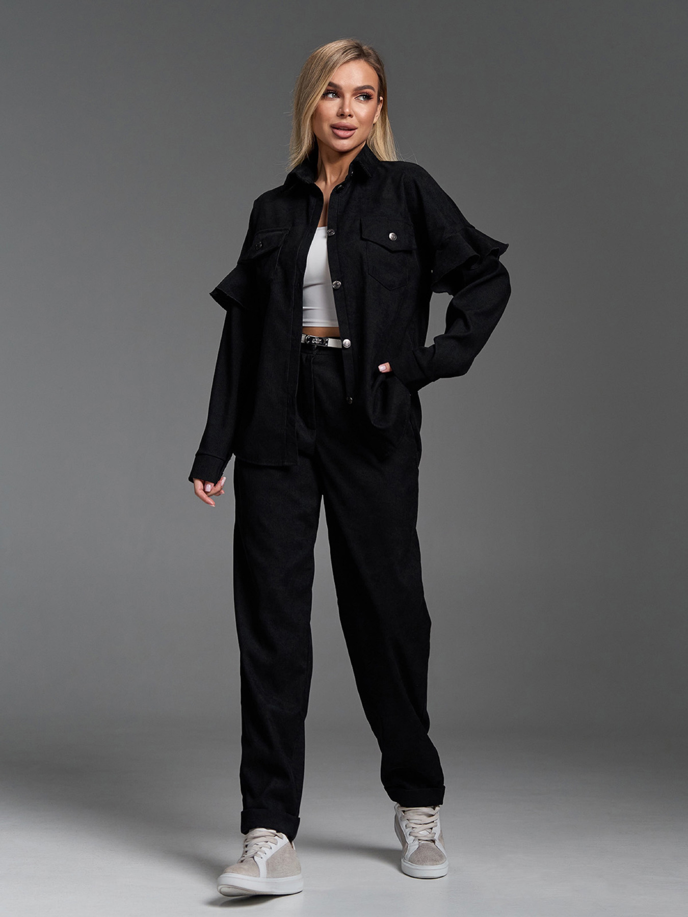 Повседневный костюм ISSA Plus модель SA-660_черный Фото