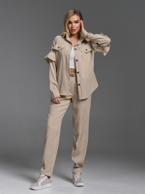 Костюм ISSA Plus модель SA-660_светло-бежевый Фото
