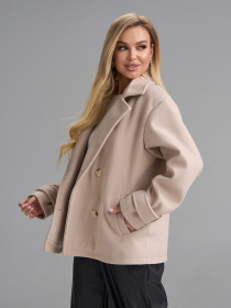 Пальто ISSA Plus модель SA-694_бежевый Пальто ISSA Plus модель SA-694_бежевый Фото