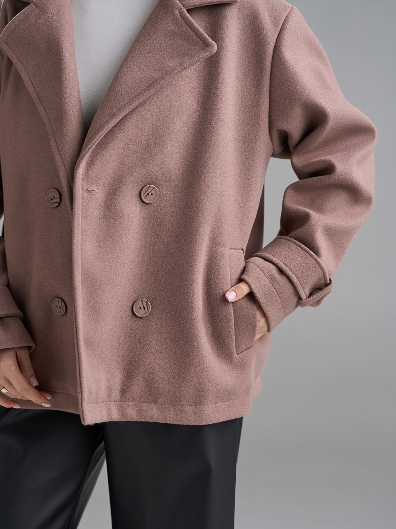 Пальто ISSA Plus модель SA-694_темно-бежевый Фото