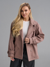 Пальто ISSA Plus модель SA-694_темно-бежевый Фото