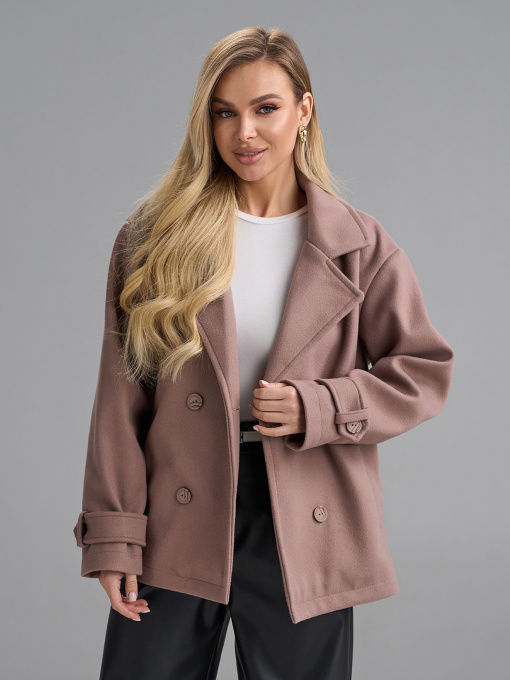 Пальто ISSA Plus модель SA-694_темно-бежевый Фото