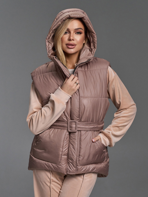 Утепленный жилет ISSA Plus модель SA-505_темно-бежевый Фото