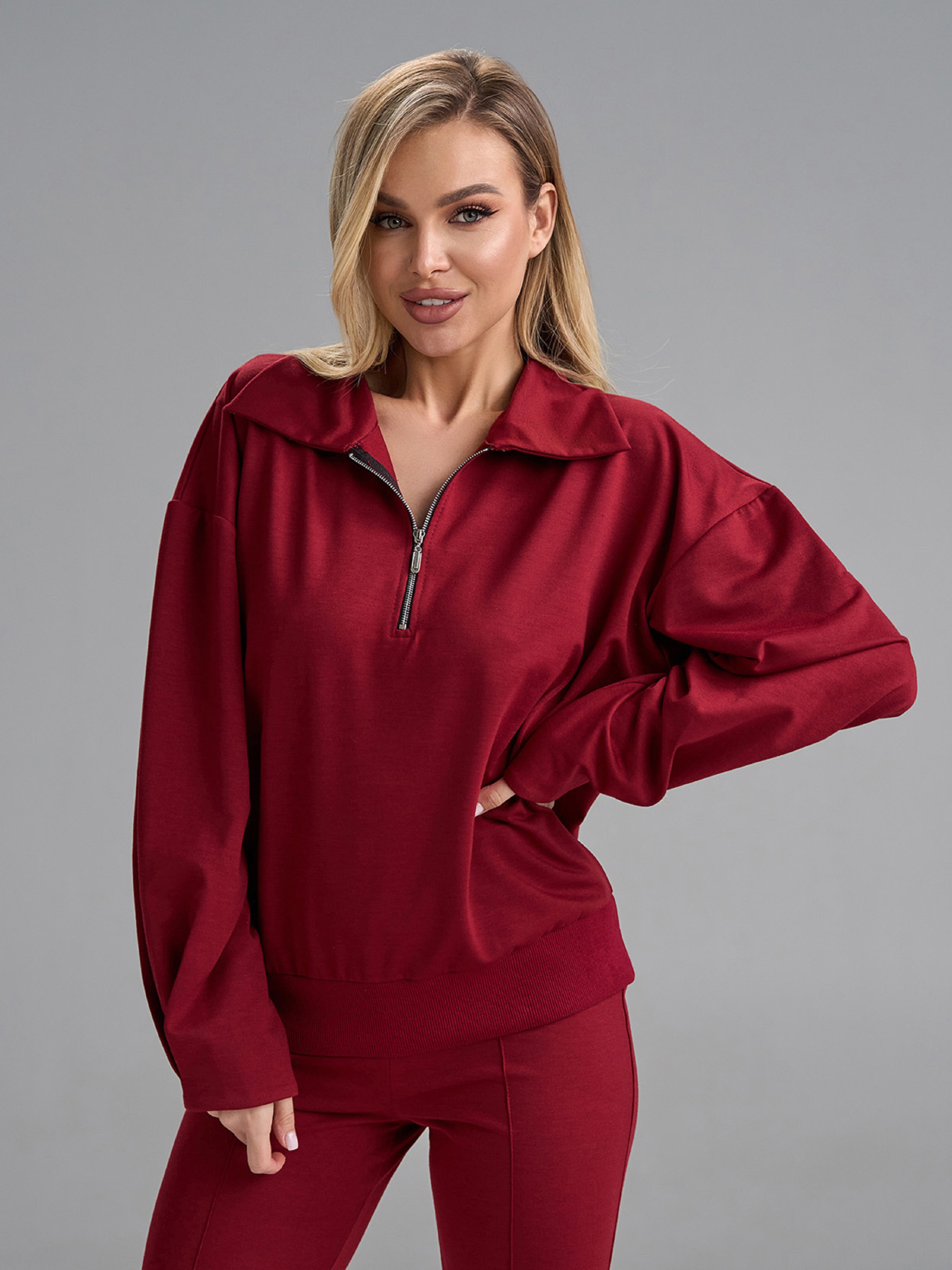 Повсякденний костюм ISSA Plus модель 15510_бордовый Повсякденний костюм ISSA Plus модель 15510_бордовый Фото