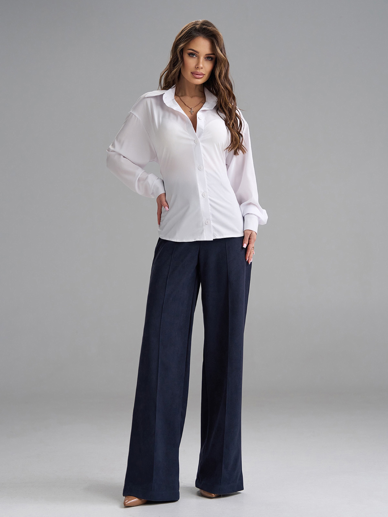 Классические штаны ISSA Plus модель 15462_темно-синий Фото