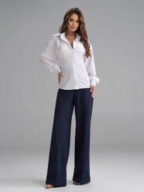 Класичні штани ISSA Plus модель 15462_темно-синий Фото