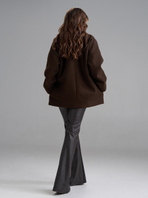 Пальто ISSA Plus модель 15499_темно-коричневый Фото