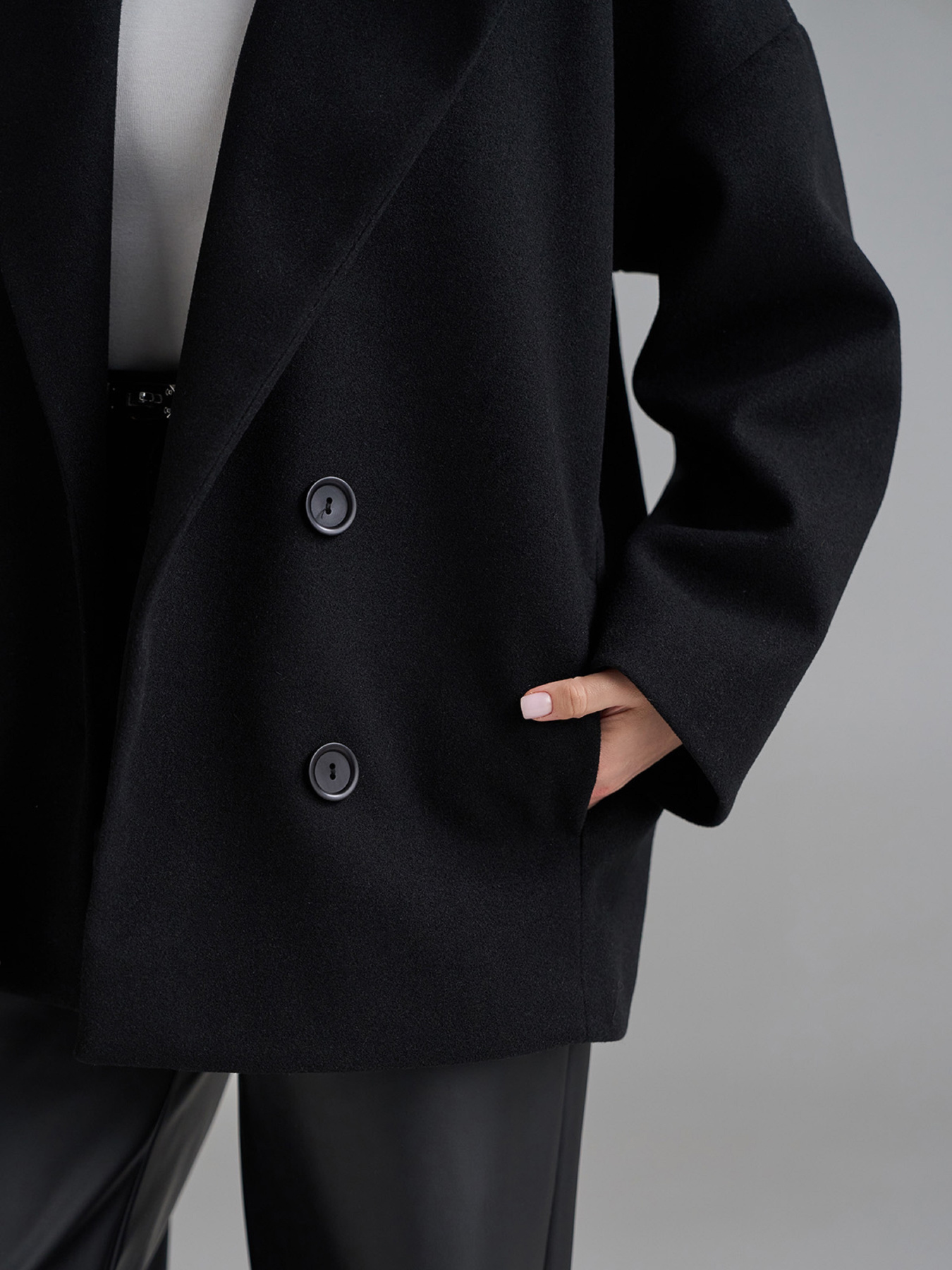 Пальто ISSA Plus модель 15499_черный Фото