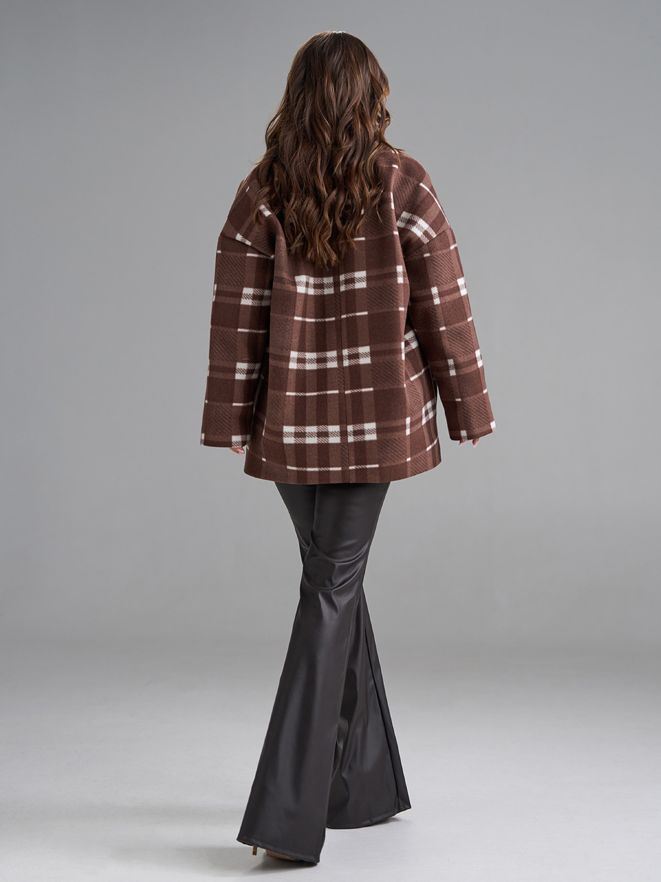 Пальто ISSA Plus модель 15502_коричневый Фото