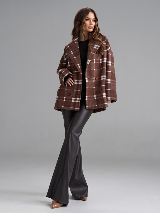 Пальто ISSA Plus модель 15502_коричневый Фото