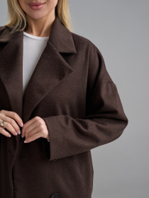 Пальто ISSA Plus модель 15503_темно-коричневый Фото
