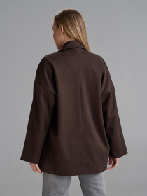 Пальто ISSA Plus модель 15503_темно-коричневый Фото
