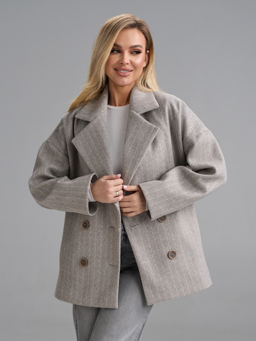 Пальто ISSA Plus модель 15505_серый Фото