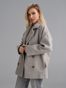Пальто ISSA Plus модель 15505_серый Фото