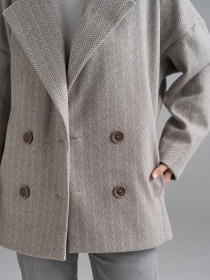 Пальто ISSA Plus модель 15505_серый Фото