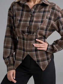 Жіночі сорочки модель 15506_темно-коричневый Фото