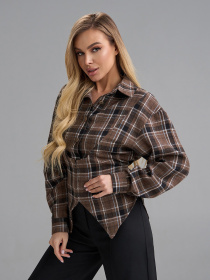 Рубашка повседневная ISSA Plus модель 15506_темно-коричневый Фото