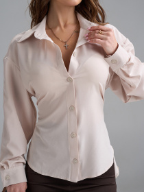 Сорочка повсякденна ISSA Plus модель SA-687_бежевый Фото