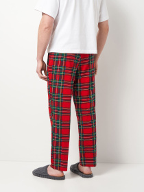 Штаны домашние мужские красные в клетку ТМ РОЗА модель 250907_red Фото