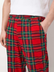 Штаны домашние мужские красные в клетку ТМ РОЗА модель 250907_red Фото