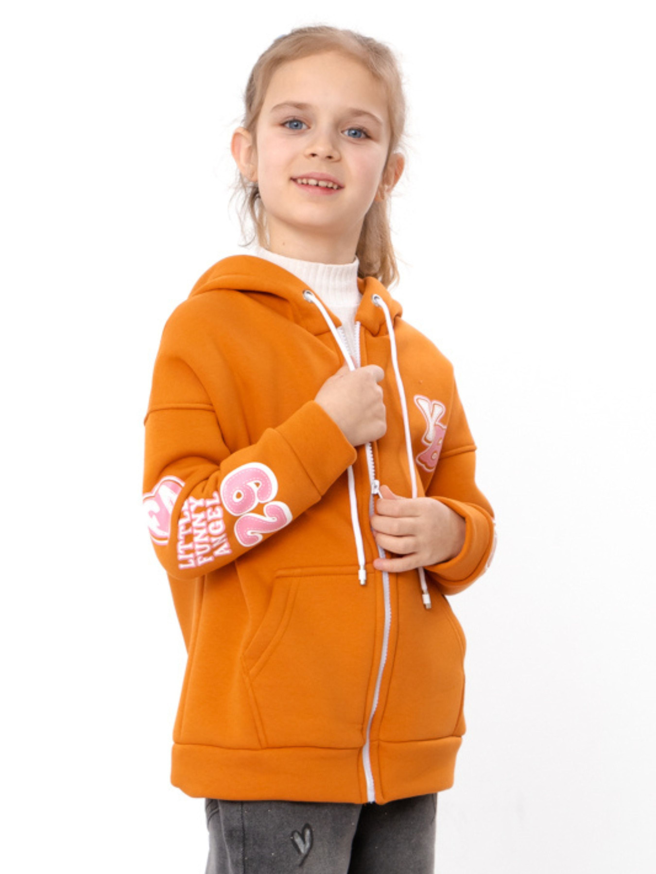 Тепла толстовка для дівчинки на блискавці та принтом, Помаранчевий Носи Своє (6395-025-33-5) модель 6395-025-33-5-terakotovij-little Тепла толстовка для дівчинки на блискавці та принтом, Помаранчевий Носи Своє (6395-025-33-5) модель 6395-025-33-5-terakotovij-little Фото