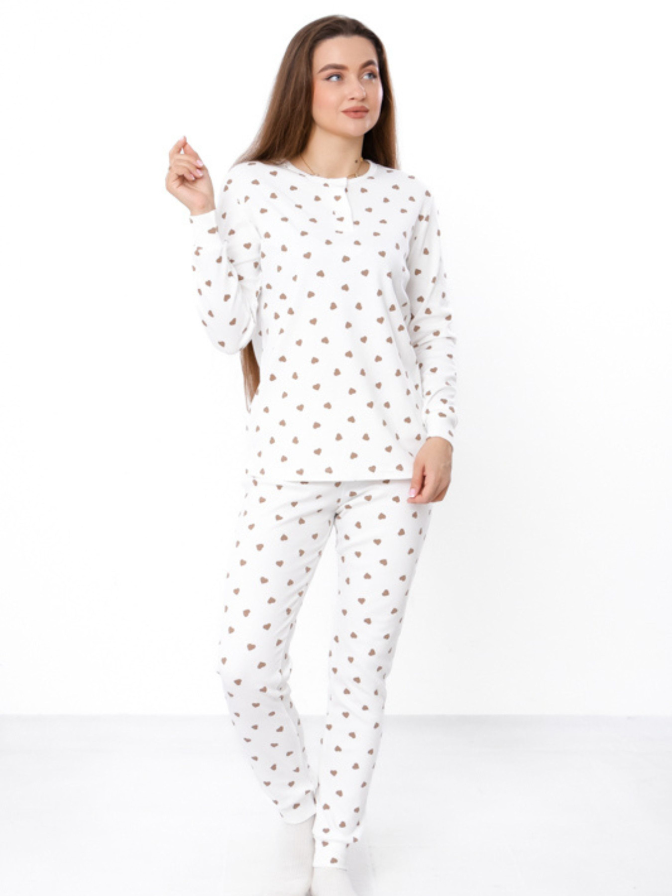 Пижама Носи своє модель 8268-016-svtlo-molochnij-serdechka Фото