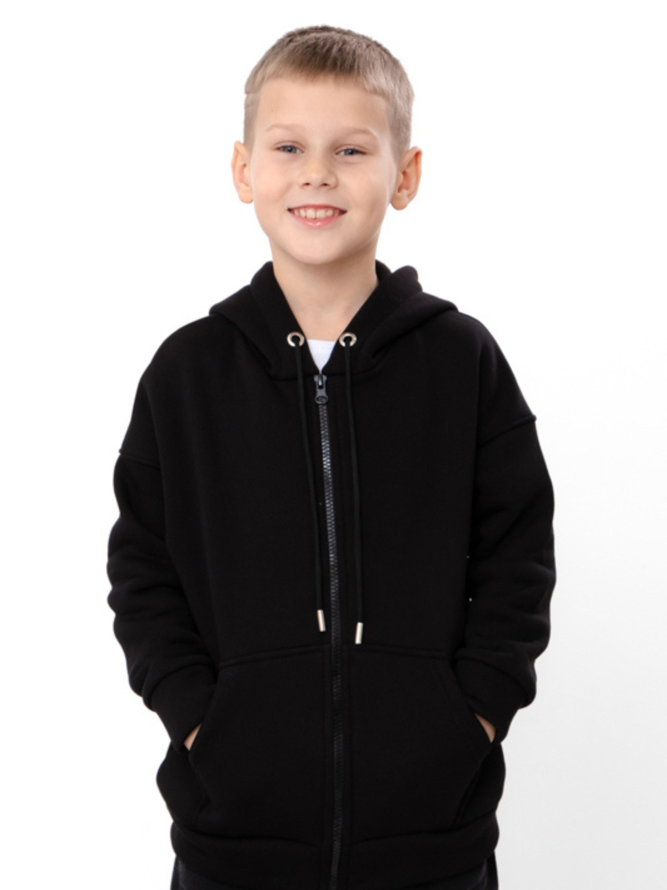 Тепле однотонне худі на блискавці для хлопчика, Чорний Носи Своє (6395-025-4) модель 6395-025-4-chornij Фото