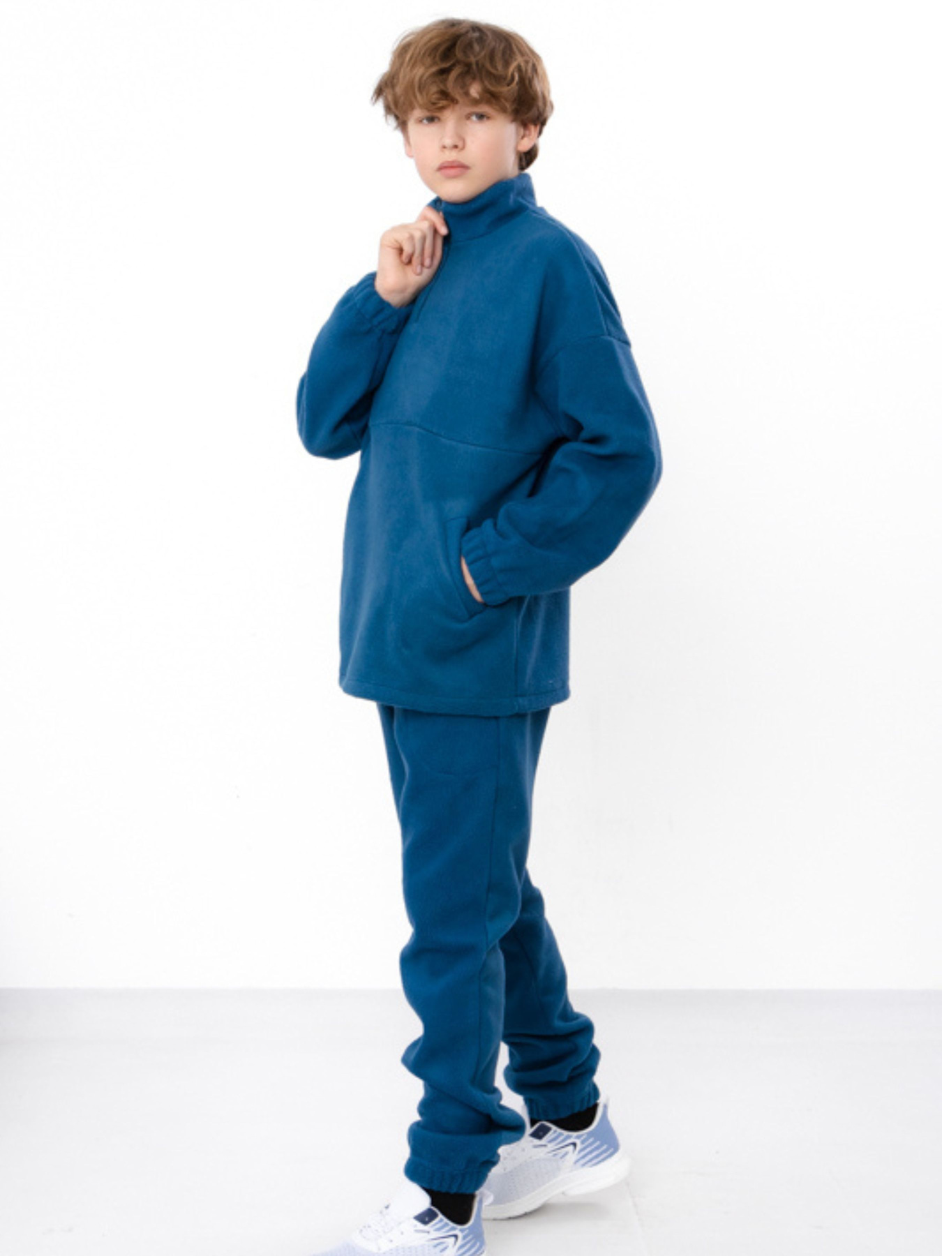 Теплий костюм з інтерсофту для хлопчика-підлітка з кофтою та штанами, Темно-блакитний Носи Своє (6453-136-1) модель 6453-136-1-nev Фото