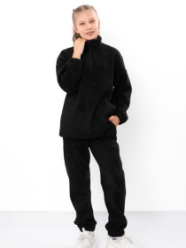 Теплий костюм з інтерсофту для дівчинки-підлітка з кофтою та штанами, Чорний Носи Своє (6453-136-2) модель 6453-136-2-chornij Фото