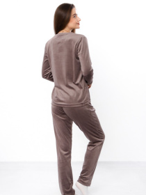 Велюрова жіноча піжама (кофта та штани) однотонна, Коричневий Носи Своє (8162-030) модель 8162-030-sro-korichnevij Фото