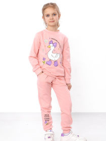 Утеплений костюм для дівчинки зі світшотом та штанами з принтом, Світло-персиковий Носи Своє (6063-023-33-3) модель 6063-023-33-3-svtlo-persikovij-cute Фото