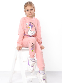 Утеплений костюм для дівчинки зі світшотом та штанами з принтом, Світло-персиковий Носи Своє (6063-023-33-3) модель 6063-023-33-3-svtlo-persikovij-cute Фото