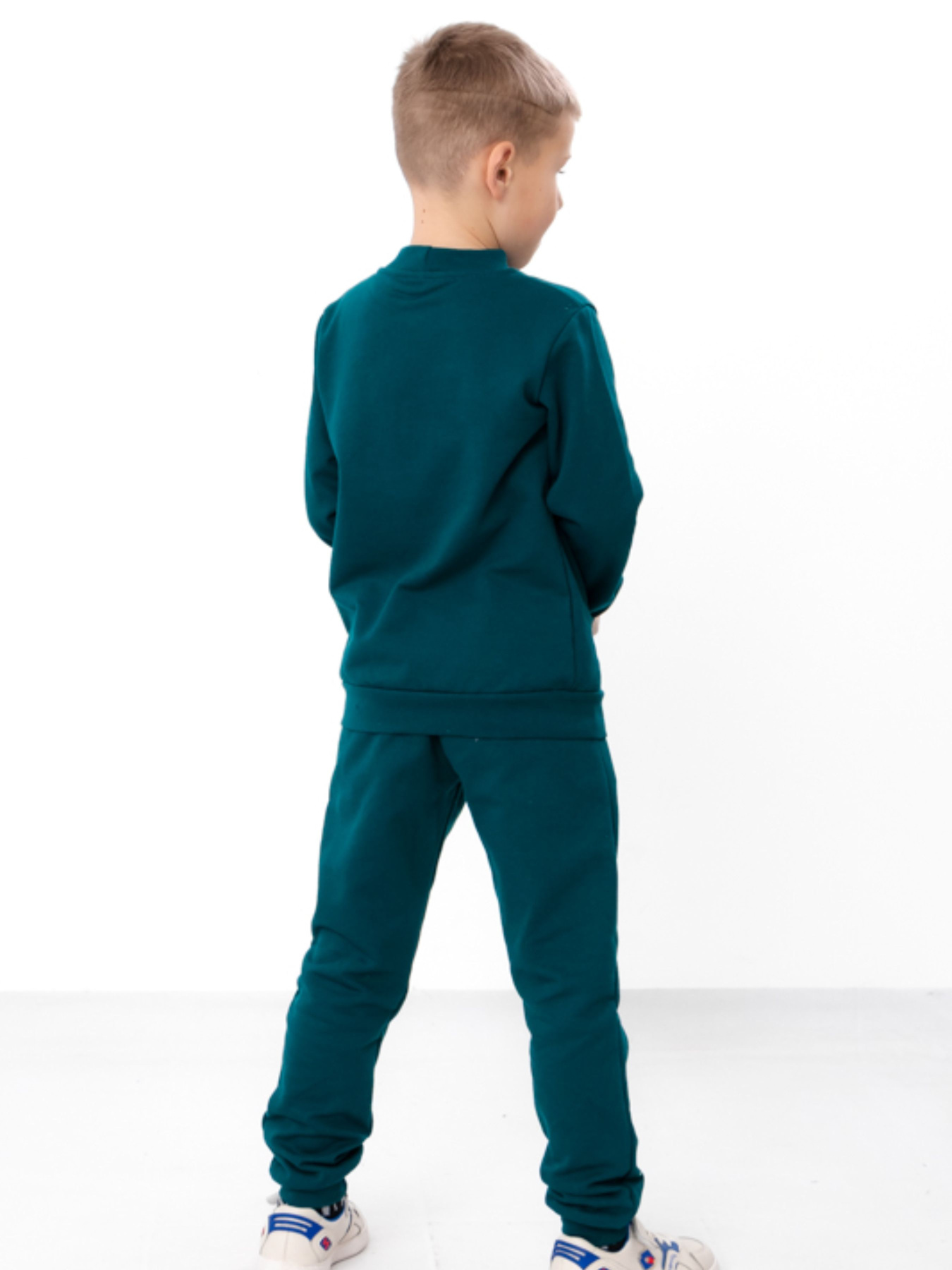 Утеплений костюм для хлопчика зі світшотом та штанами з принтом, Смарагдовий​ Носи Своє (6063-023-33-1) модель 6063-023-33-1-temno-smaragdovij-fighter Фото