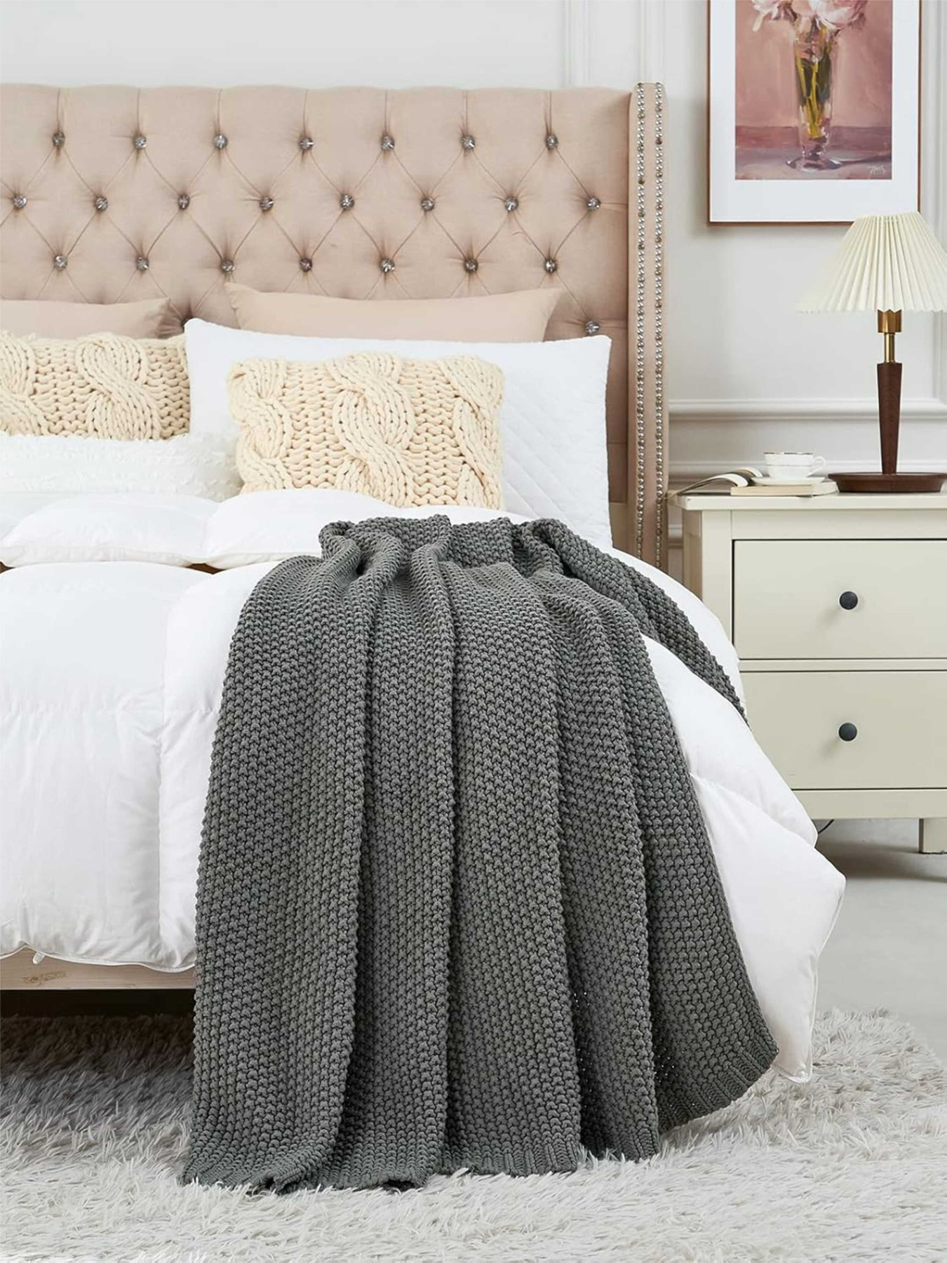 Плед - Покрывало LВязаные - Все Сезоны Серый модель 121025 Фото