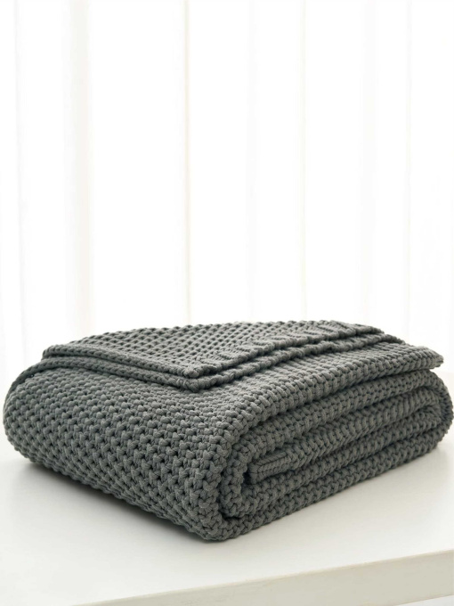 Плед - Покрывало LВязаные - Все Сезоны Серый модель 121025 Фото