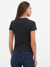 Футболка жіноча базова "рубчик" графіт модель Wm289 Фото