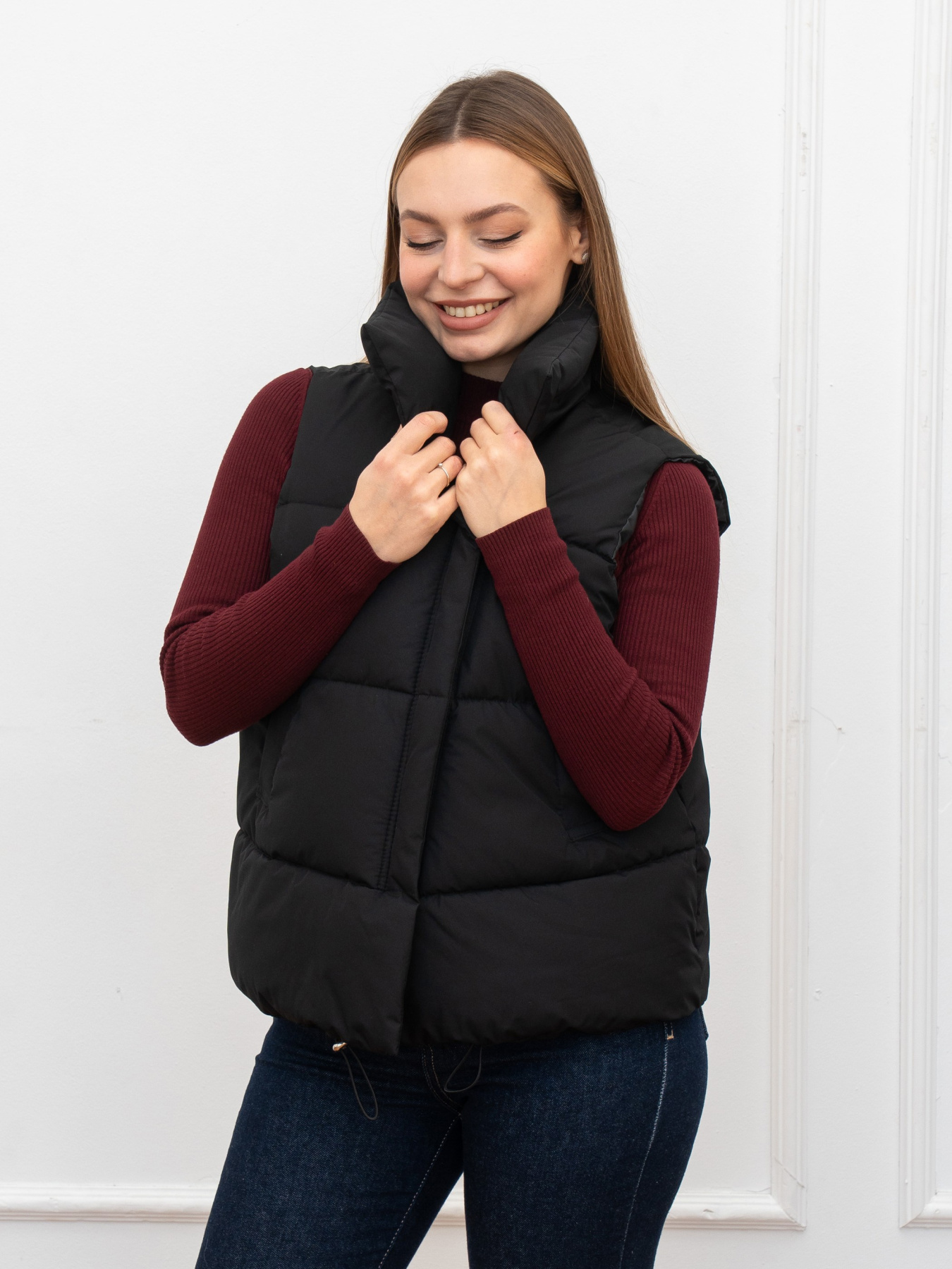 Жилетка демисезонная женская модель 1150-BM-BLC Фото