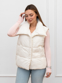 Жилетка демисезонная женская модель 1150-BM-milk Фото